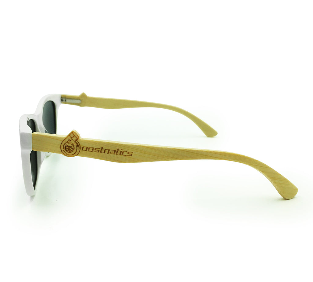 Boostnatics Bamboo Boosted Turbo Shades - White / Polarized Black