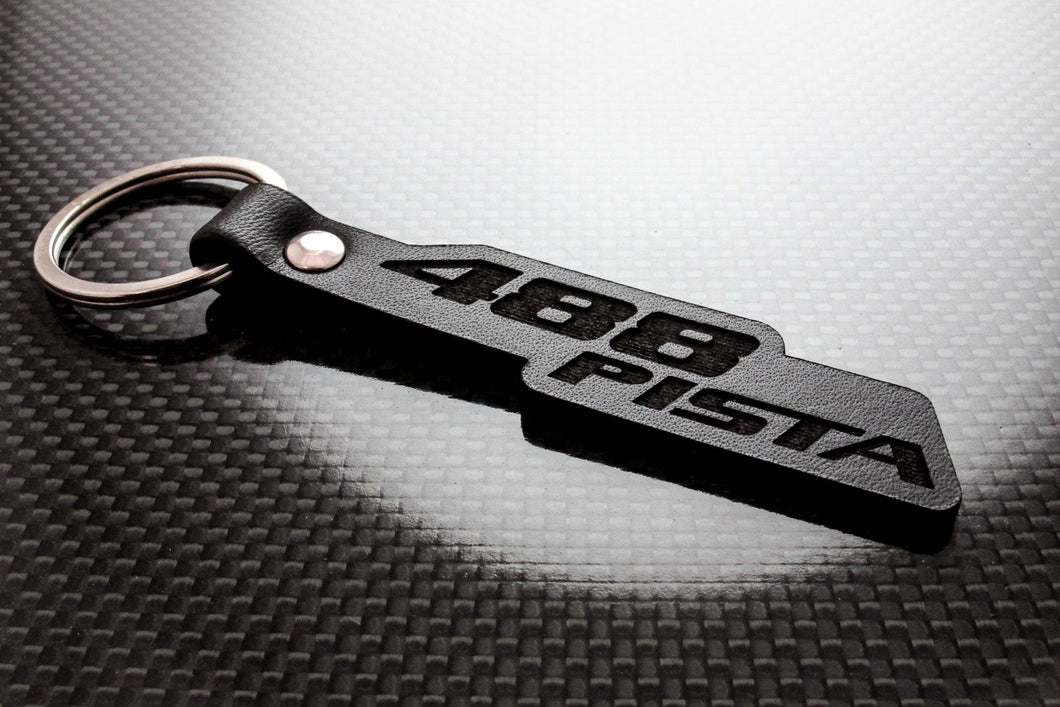 Leather Keychain for Ferrari 488 Pista