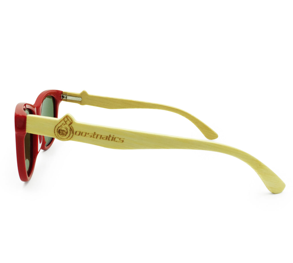 Boostnatics Bamboo Boosted Turbo Shades - Red / Polarized White