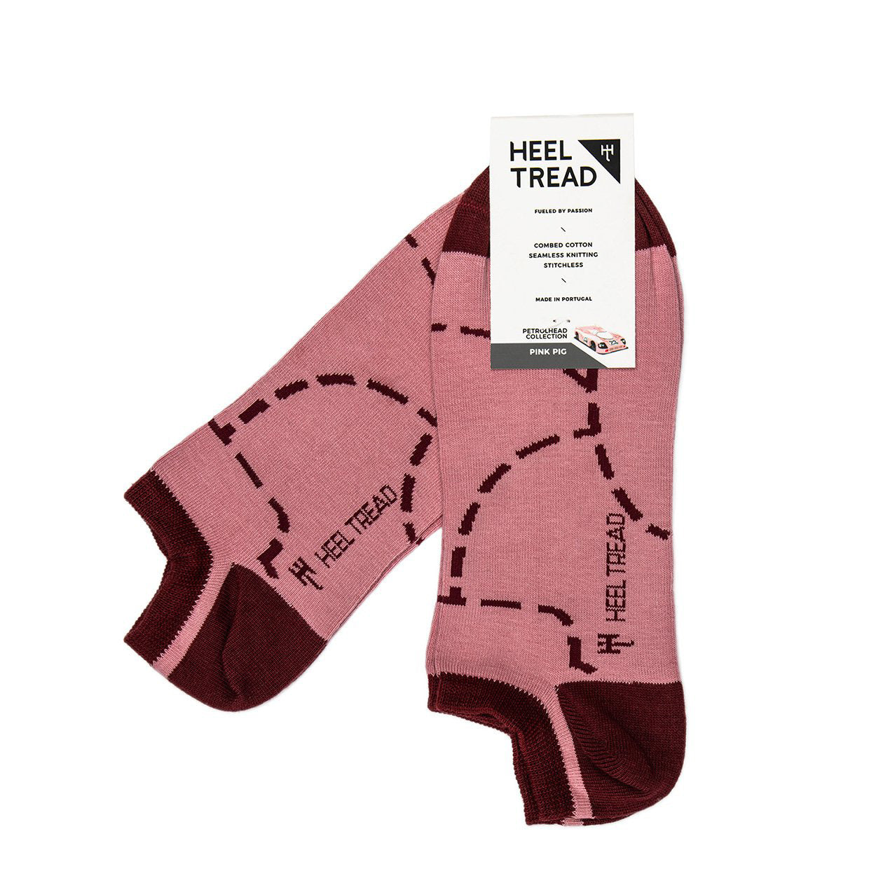 Heel Tread Pink Pig Ankle Socks