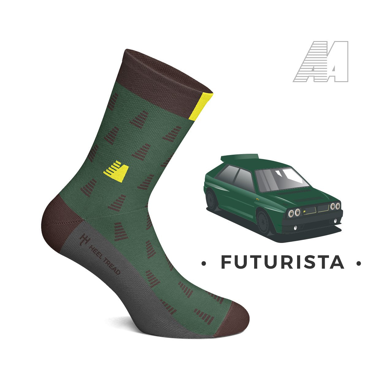 Heel Tread Futurista Socks