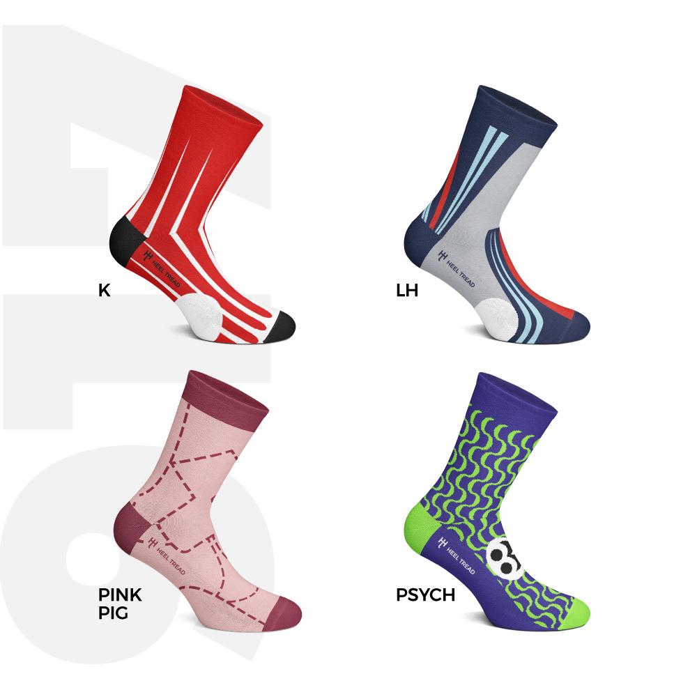 Heel Tread Socks - 917 Pack - Racing Legends