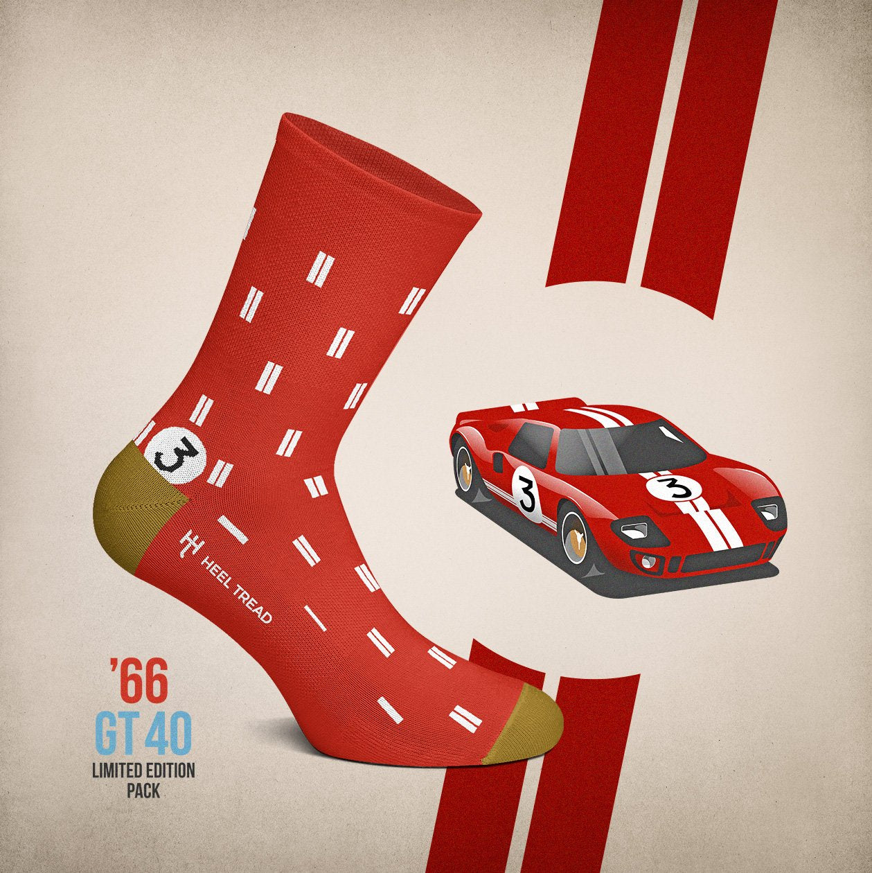 Heel Tread Socks - '66 GT40 Pack