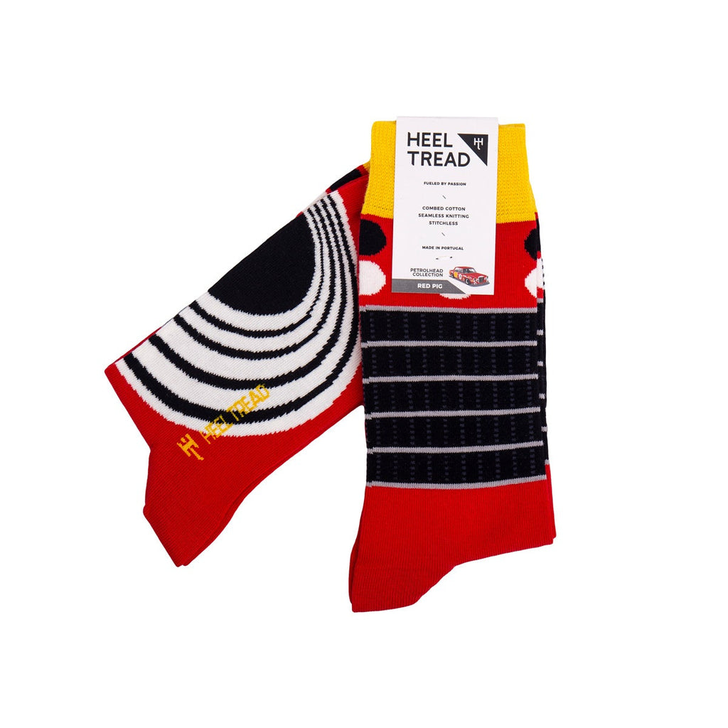 Heel Tread Red Pig Socks