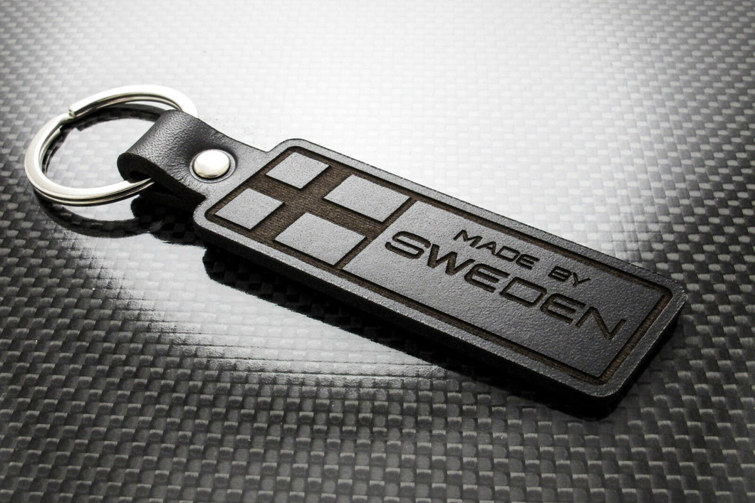Leather Keychain for Volvo Made by Sweden