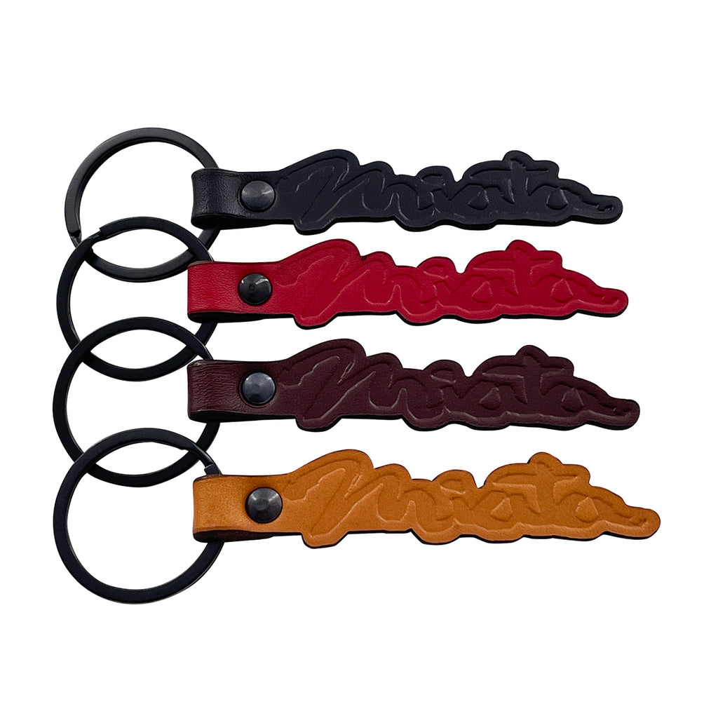Embossed Leather Keychain for Miata