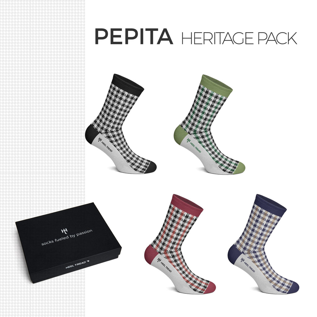 Heel Tread Socks - Pepita Heritage Pack
