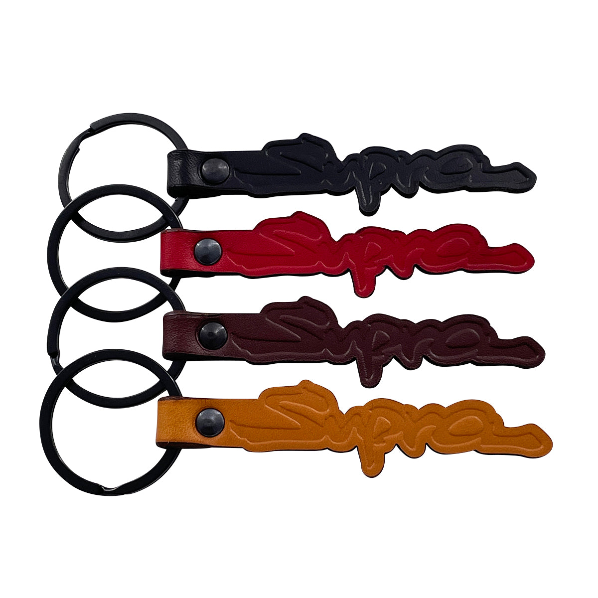Embossed Leather Keychain for Supra