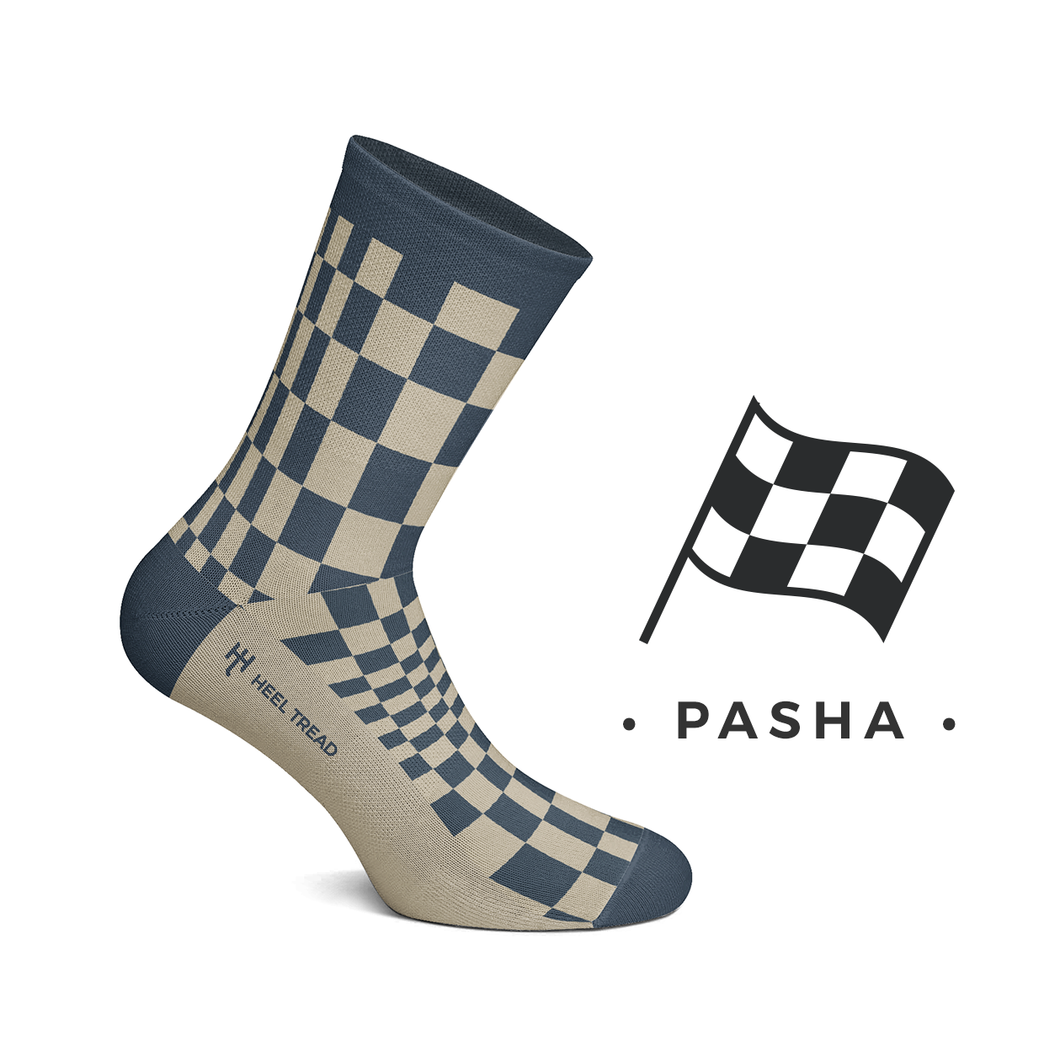 Heel Tread Pasha (Navy/Tan) Socks