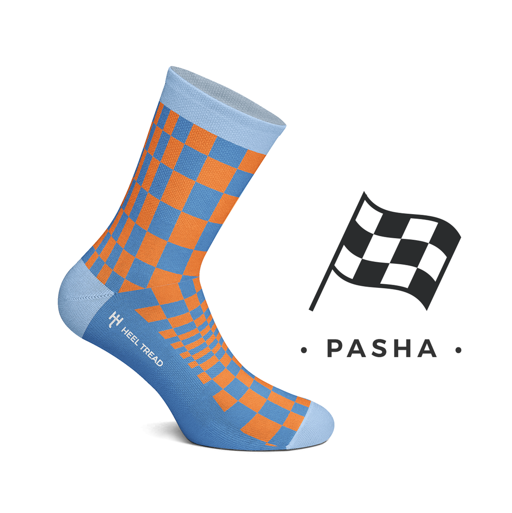 Heel Tread Pasha (Orange/Navy) Socks