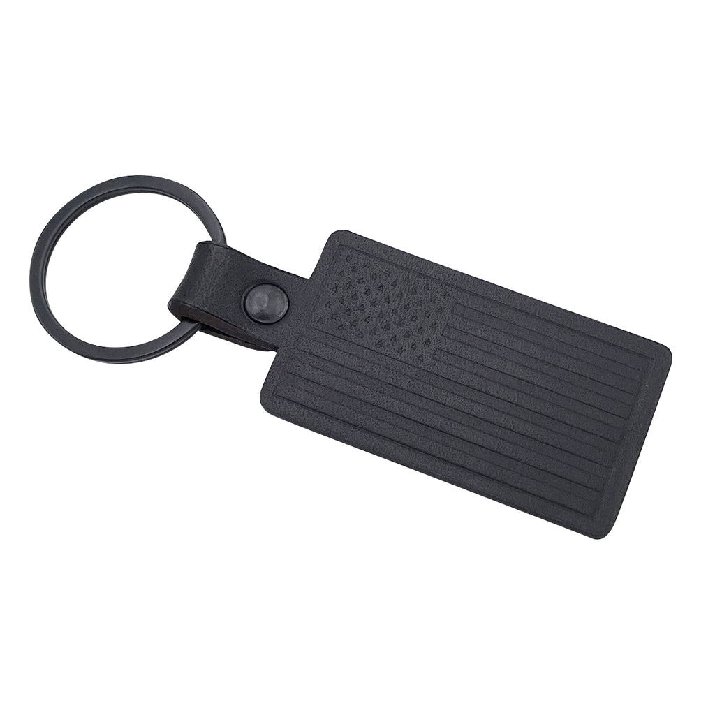 Embossed Leather Keychain for USA Flag
