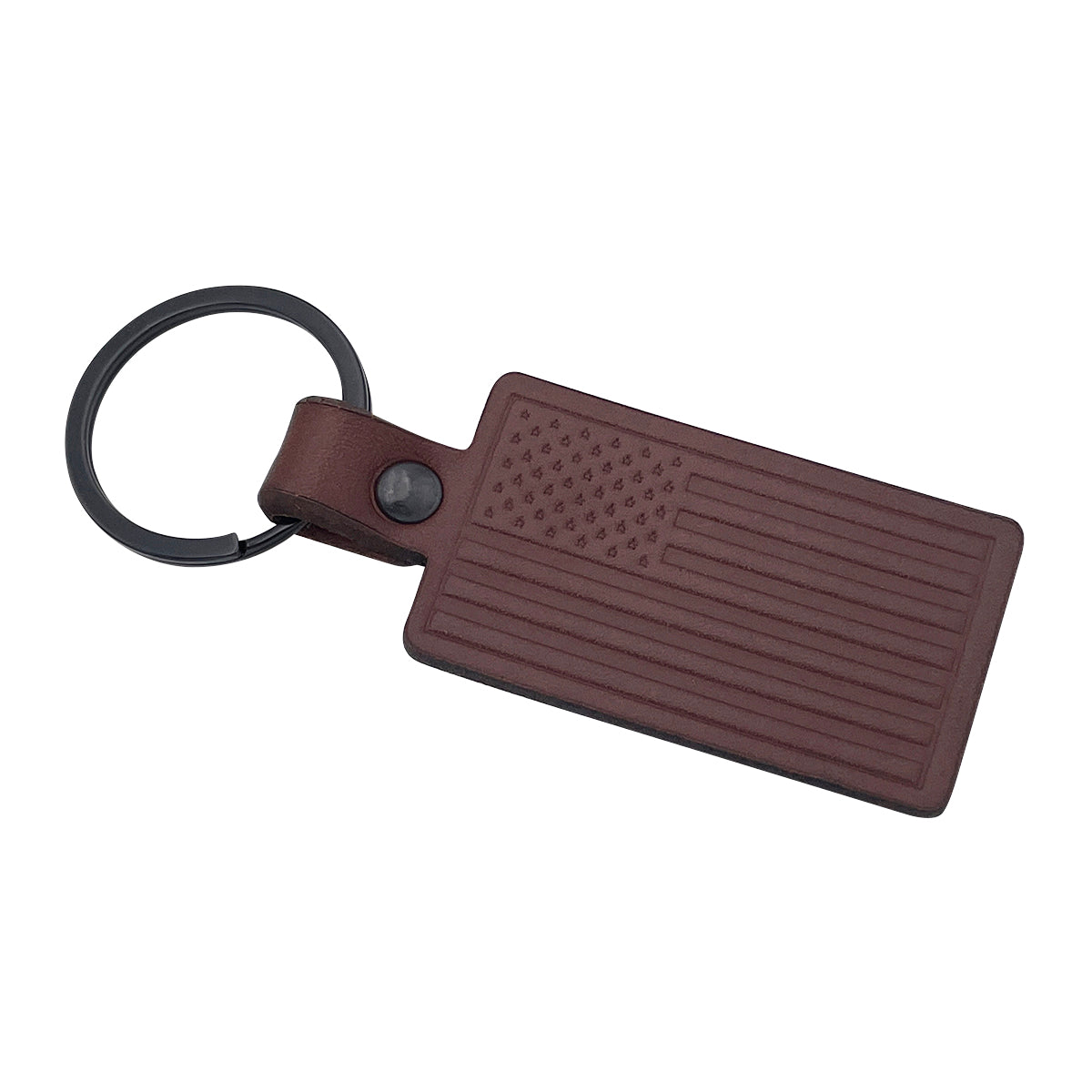 Embossed Leather Keychain for USA Flag