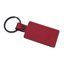 Embossed Leather Keychain for USA Flag