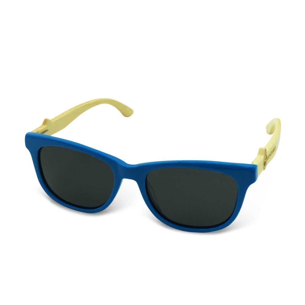 Boostnatics Bamboo Boosted Turbo Shades - Blue / Polarized Black