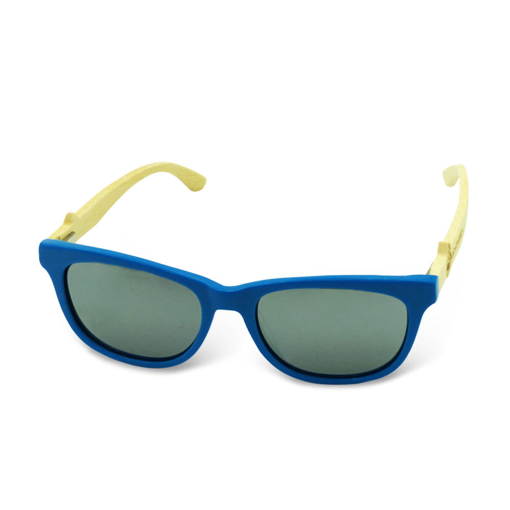 Boostnatics Bamboo Boosted Turbo Shades - Blue / Polarized White