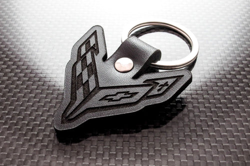 Leather Keychain for Chevrolet Corvette C8