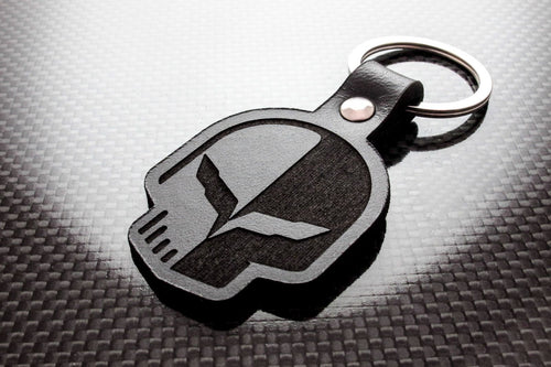 Leather Keychain for Chevrolet Corvette Skull