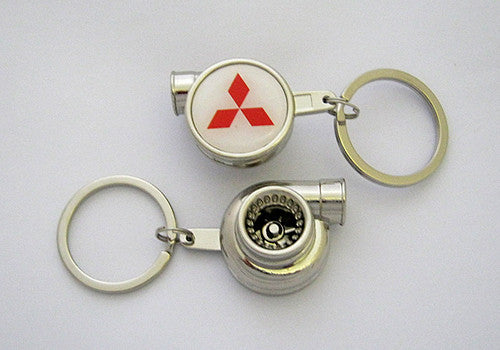 Spinning Turbo Keychain - Mitsubishi DSM Logo