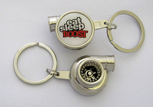 Spinning Turbo Keychain - Eat Sleep Boost Logo