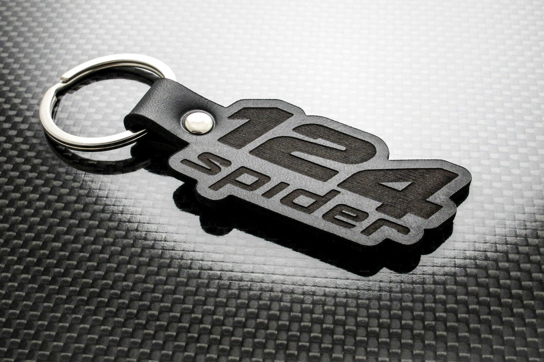 Leather Keychain for FIAT 124 Spider (Logo)