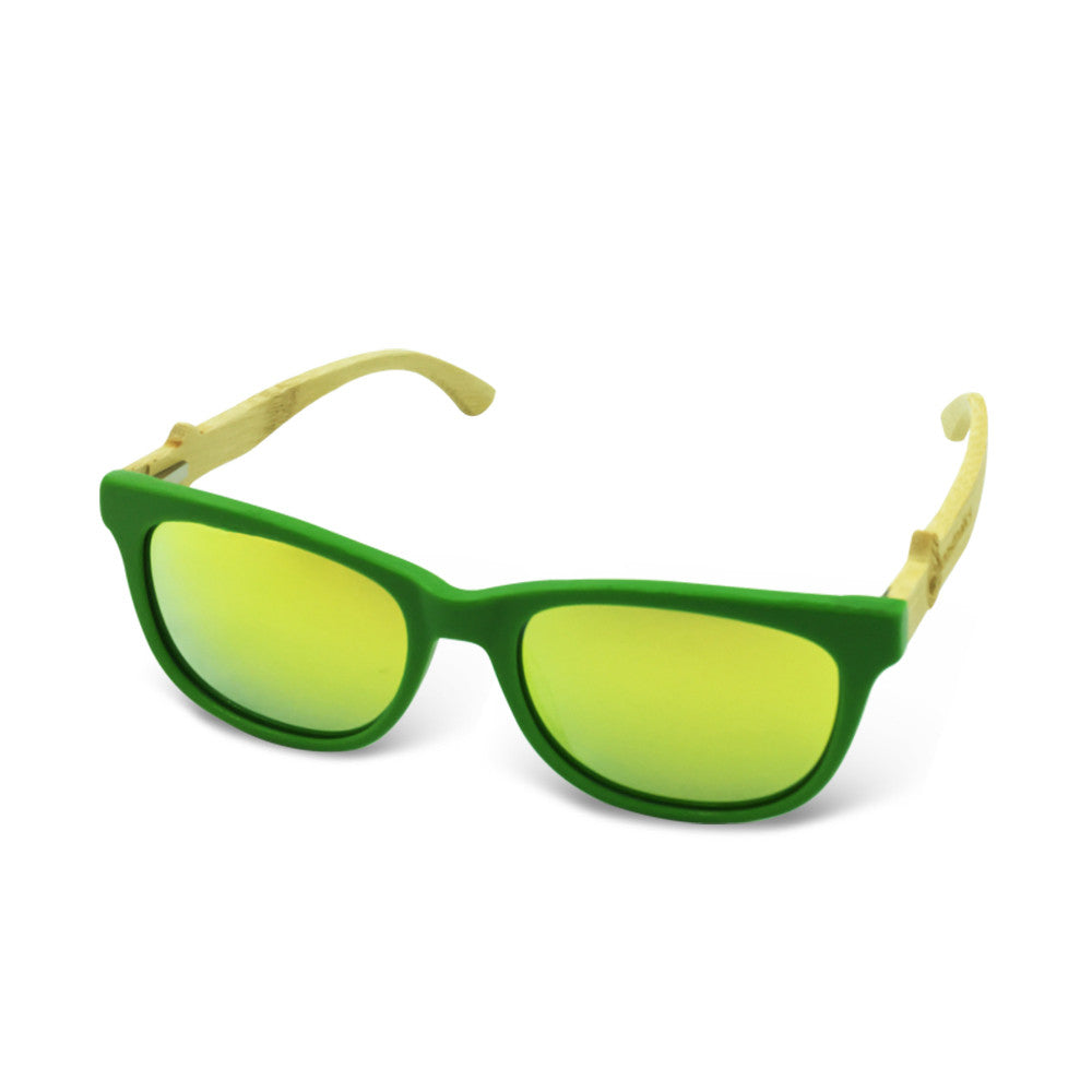Boostnatics Bamboo Boosted Turbo Shades - Green / Polarized Gold