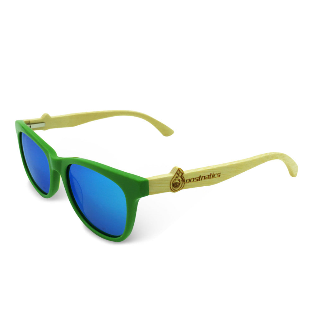 Boostnatics Bamboo Boosted Turbo Shades - Green / Polarized Ice Blue