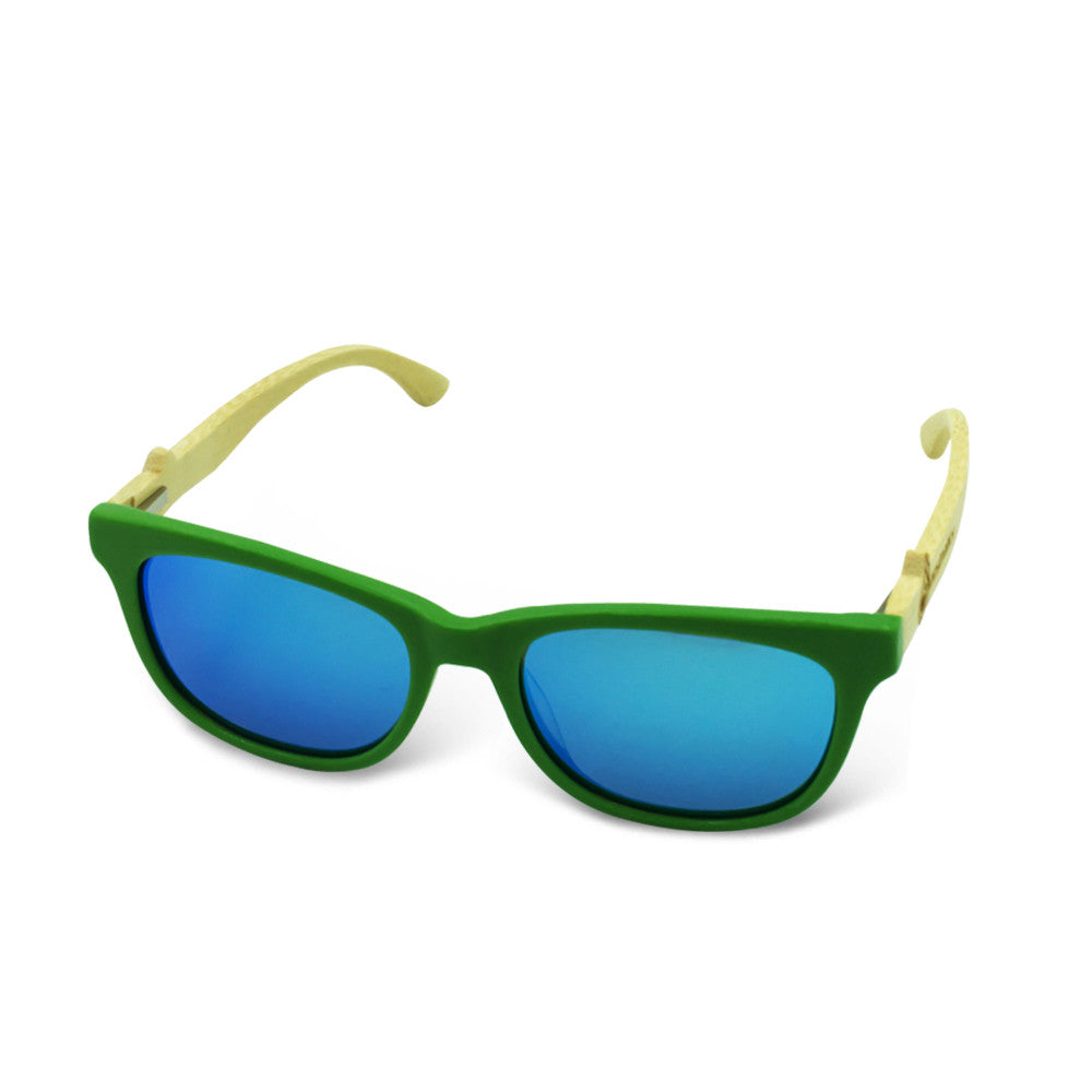 Boostnatics Bamboo Boosted Turbo Shades - Green / Polarized Ice Blue