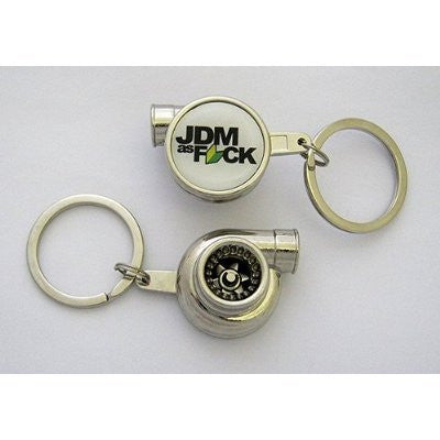 Spinning Turbo Keychain - JDM As F*ck Logo