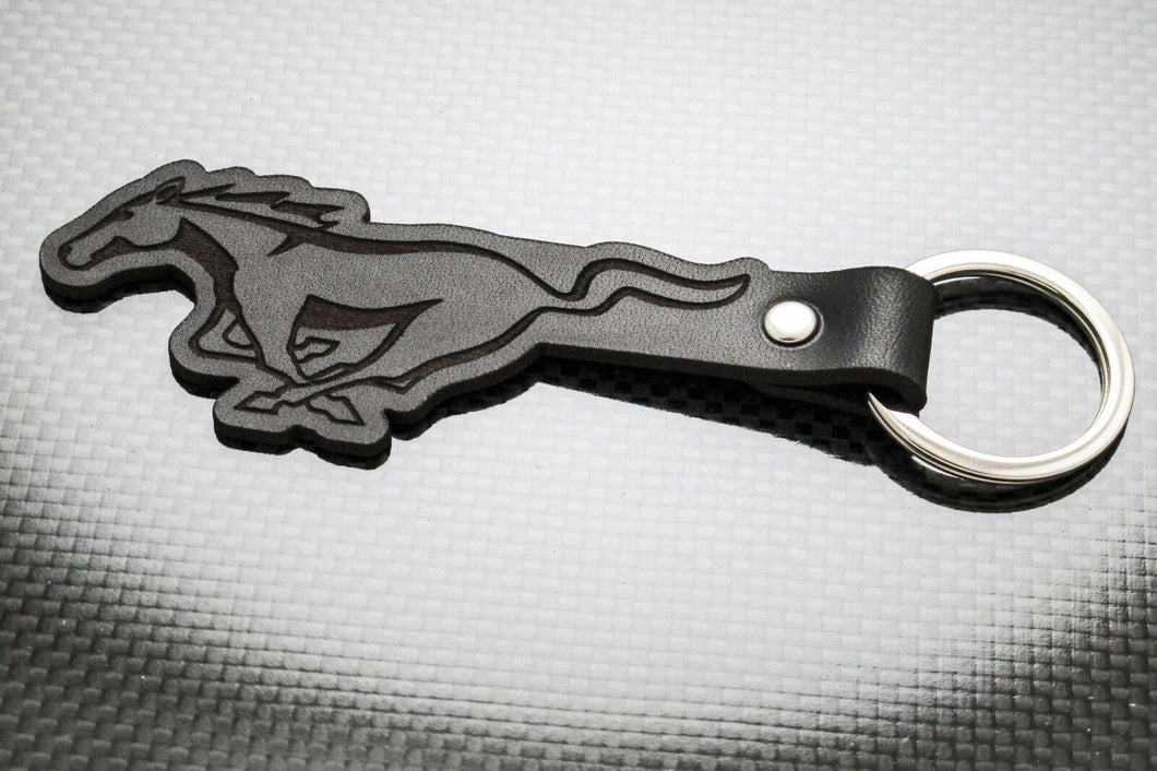 Leather Keychain for Ford Mustang (Symbol)
