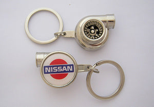 Spinning Turbo Keychain - Nissan Logo