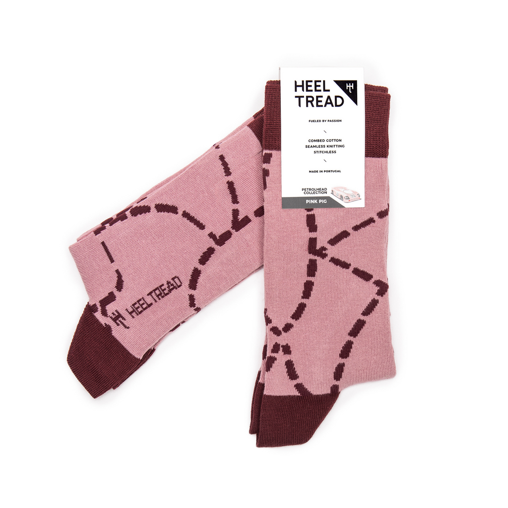 Heel Tread Pink Pig Socks