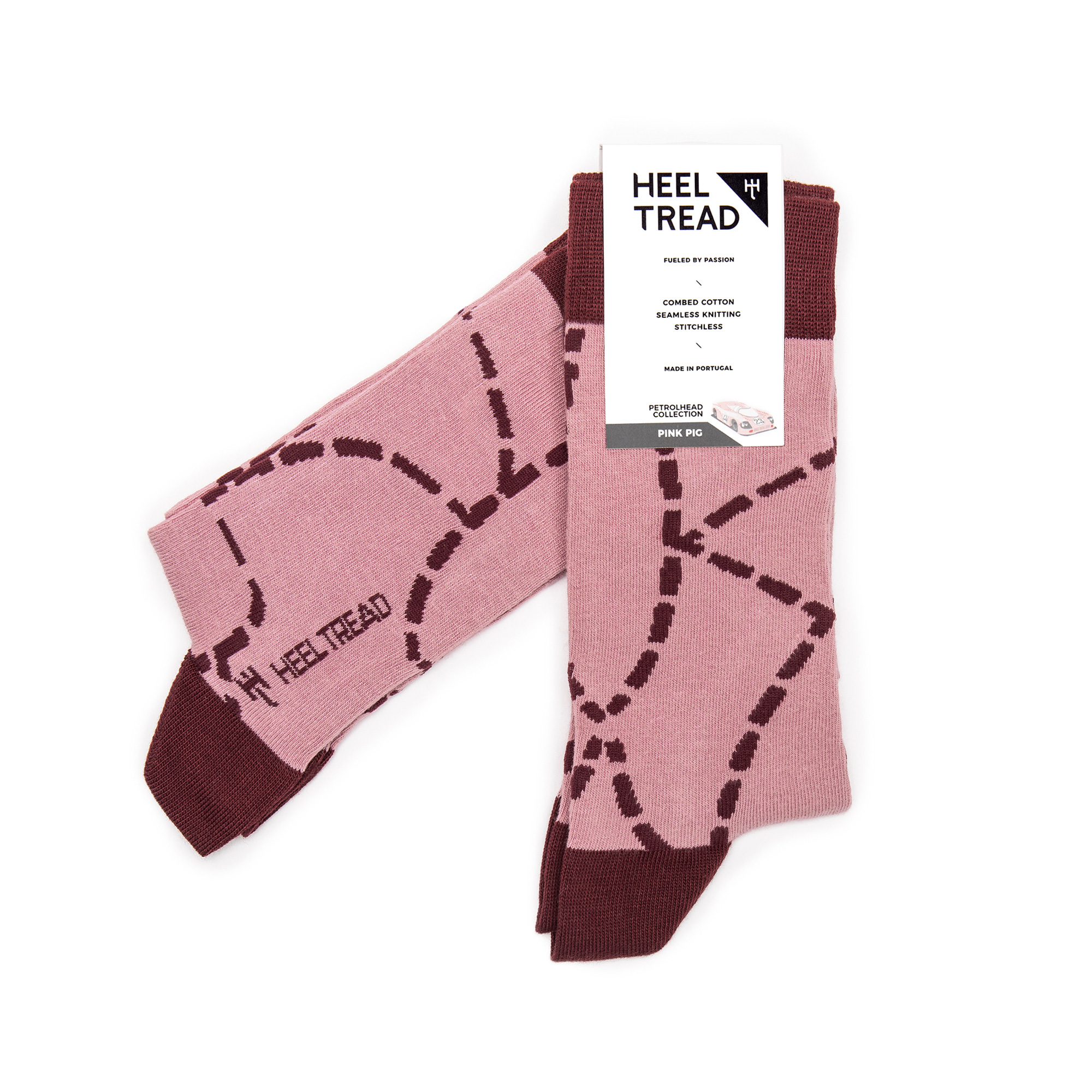Heel Tread Pink Pig Socks