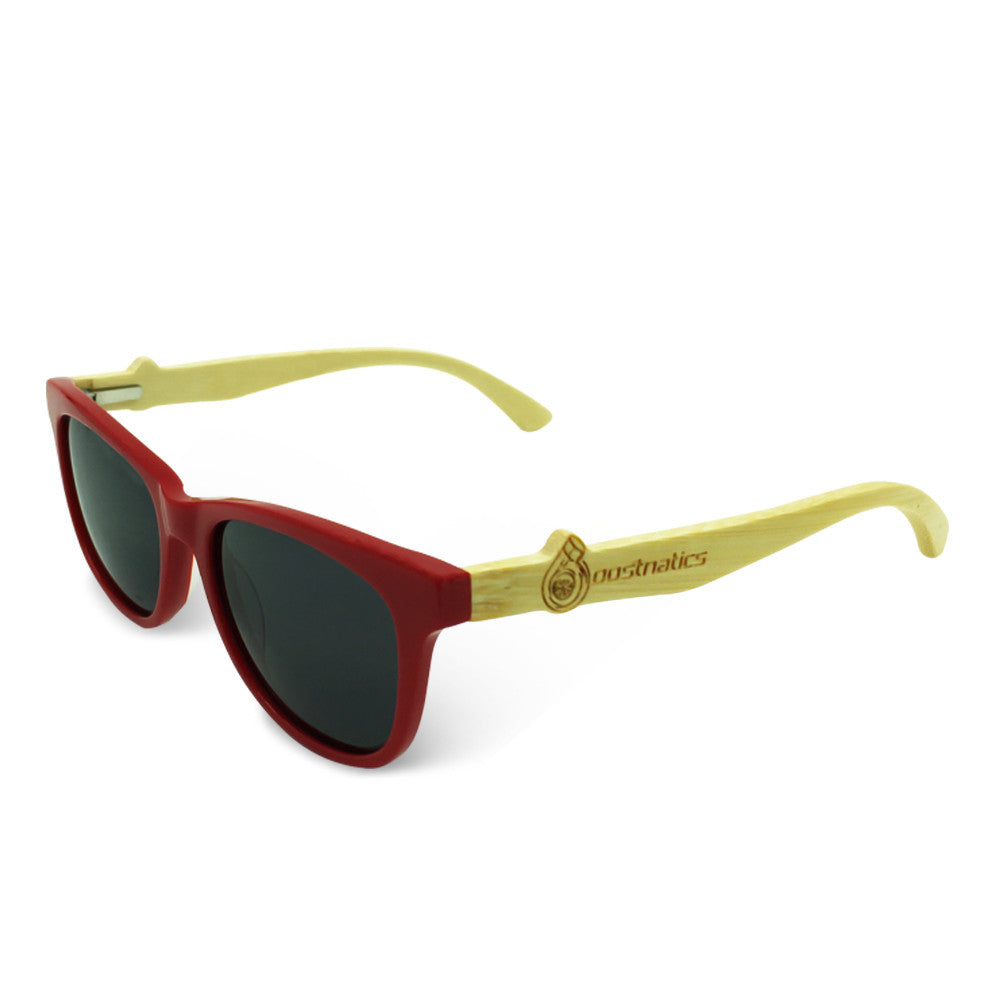 Boostnatics Bamboo Boosted Turbo Shades - Red / Polarized Black