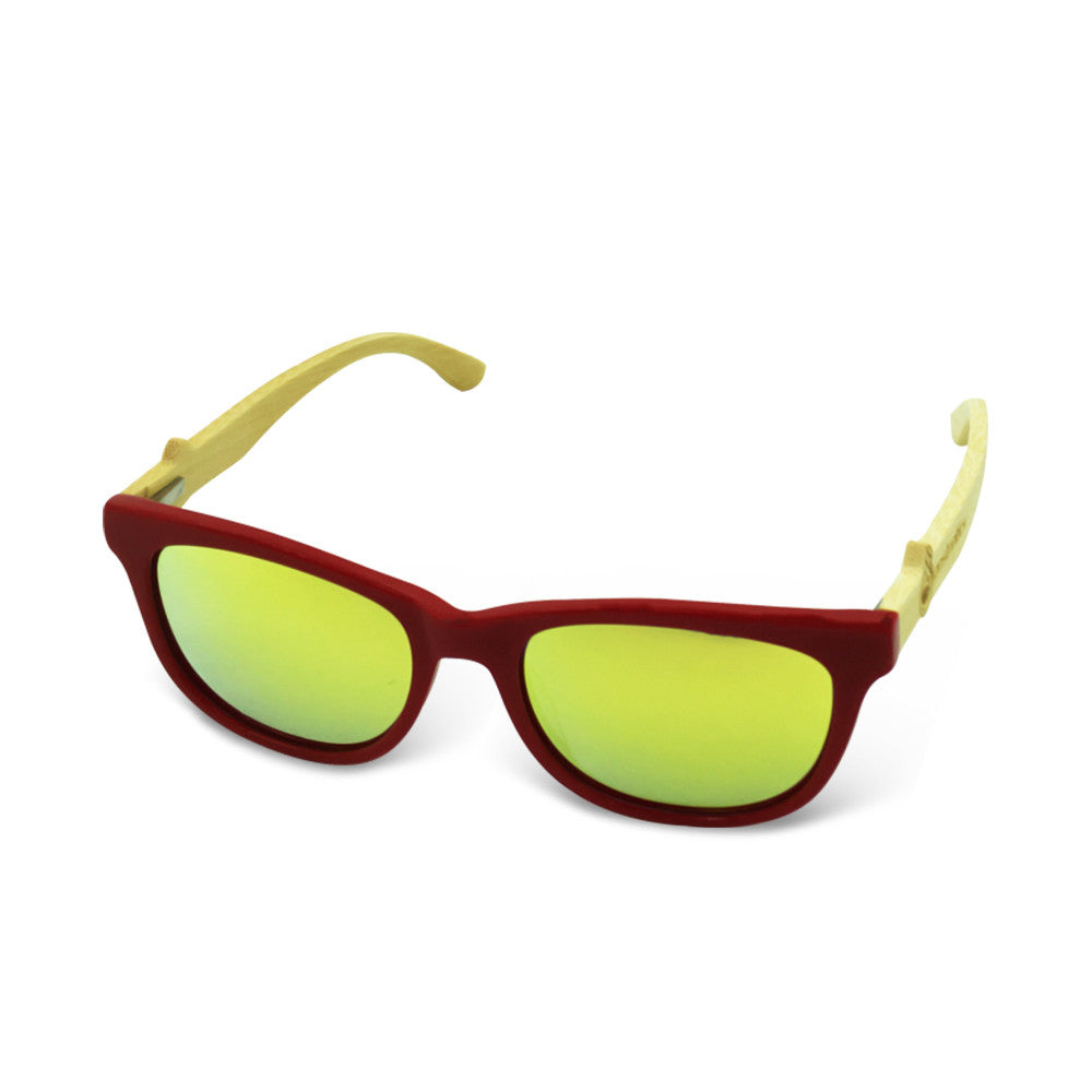 Boostnatics Bamboo Boosted Turbo Shades - Red / Polarized Gold