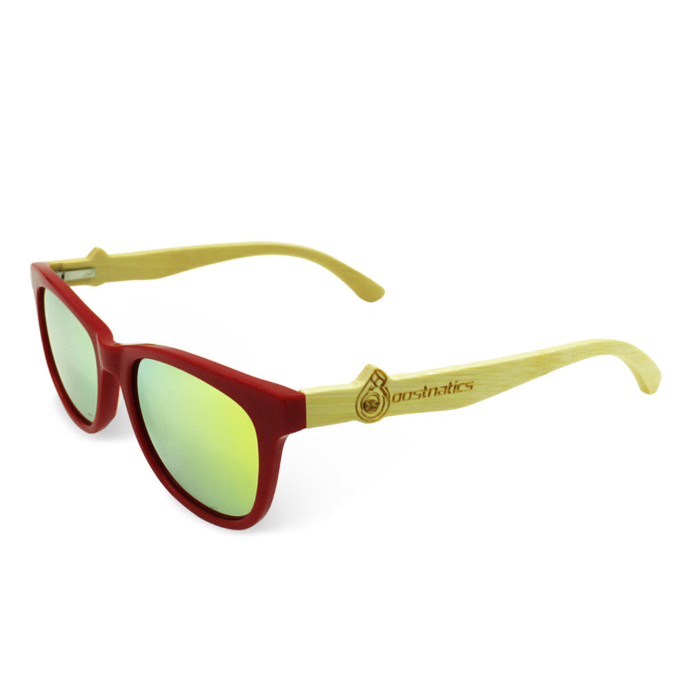 Boostnatics Bamboo Boosted Turbo Shades - Red / Polarized Gold