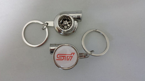 Spinning Turbo Keychain - Subaru STi Logo