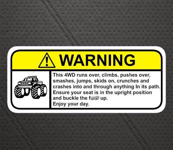 Extreme 4X4 Warning Decal