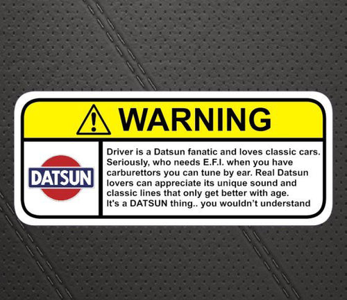 Datsun Warning Decal