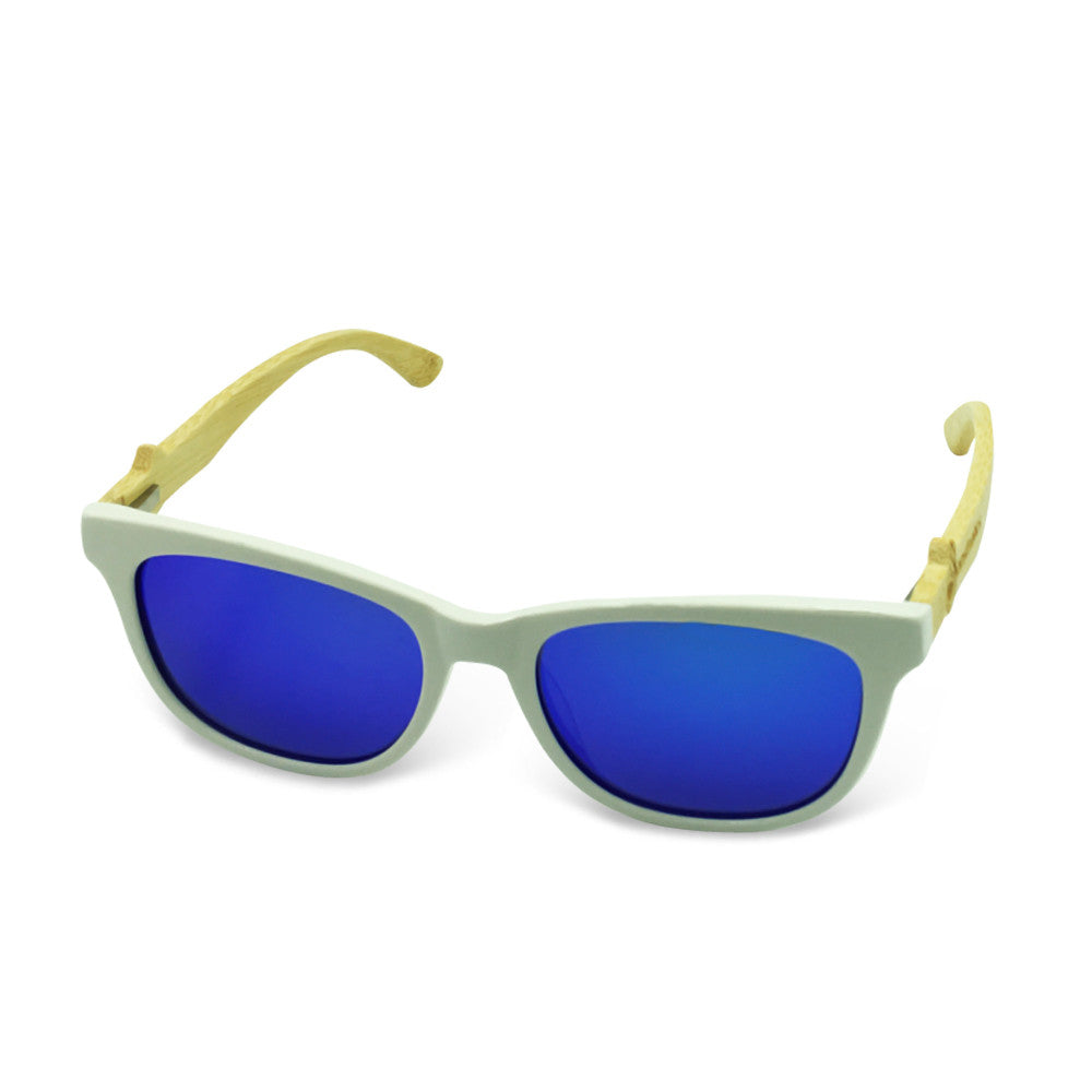 Boostnatics Bamboo Boosted Turbo Shades - White / Polarized Blue