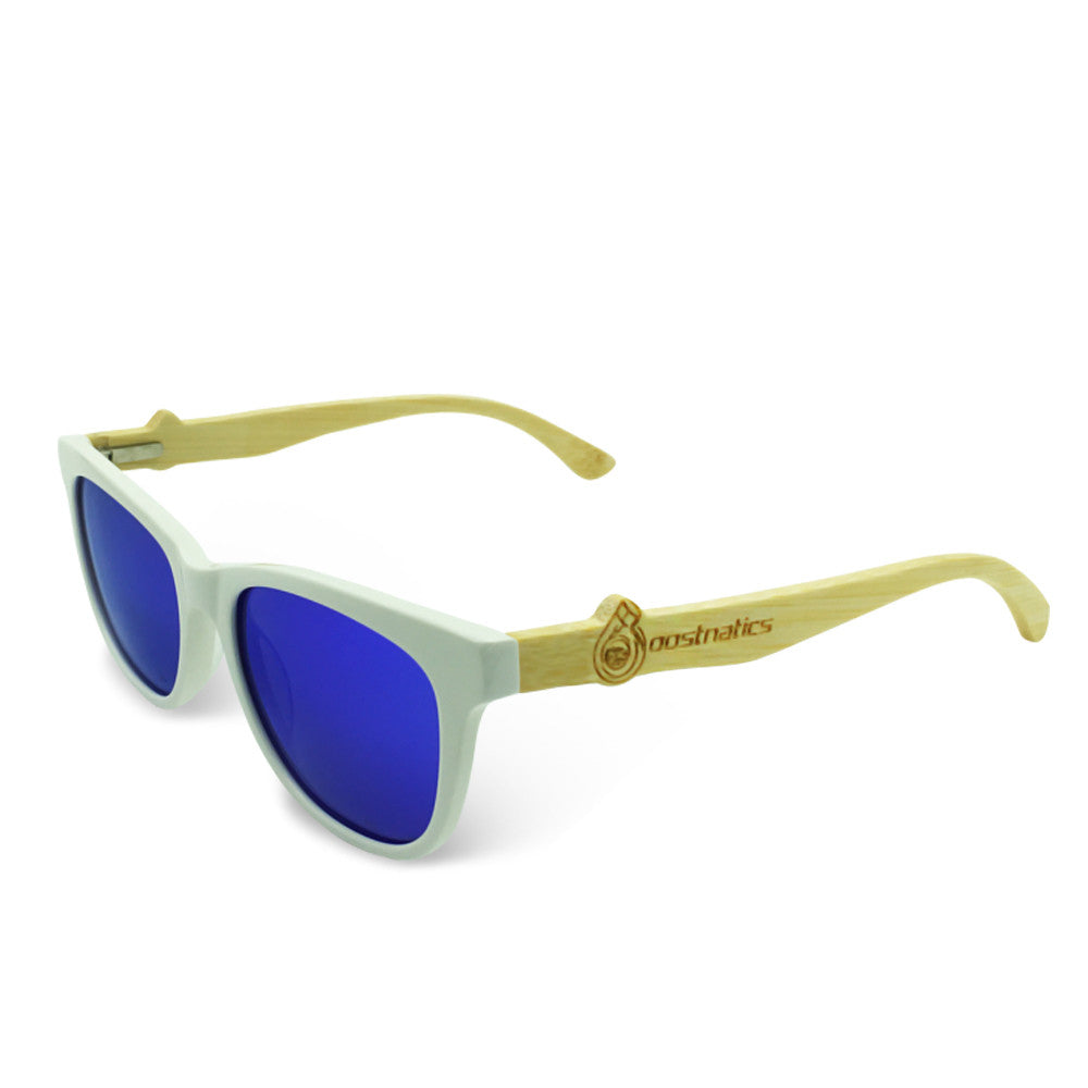 Boostnatics Bamboo Boosted Turbo Shades - White / Polarized Blue