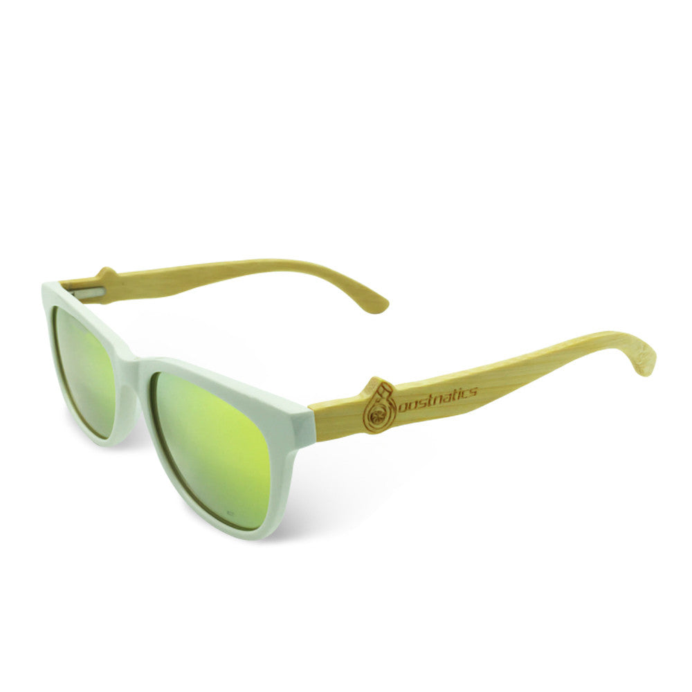Boostnatics Bamboo Boosted Turbo Shades - White / Polarized Gold