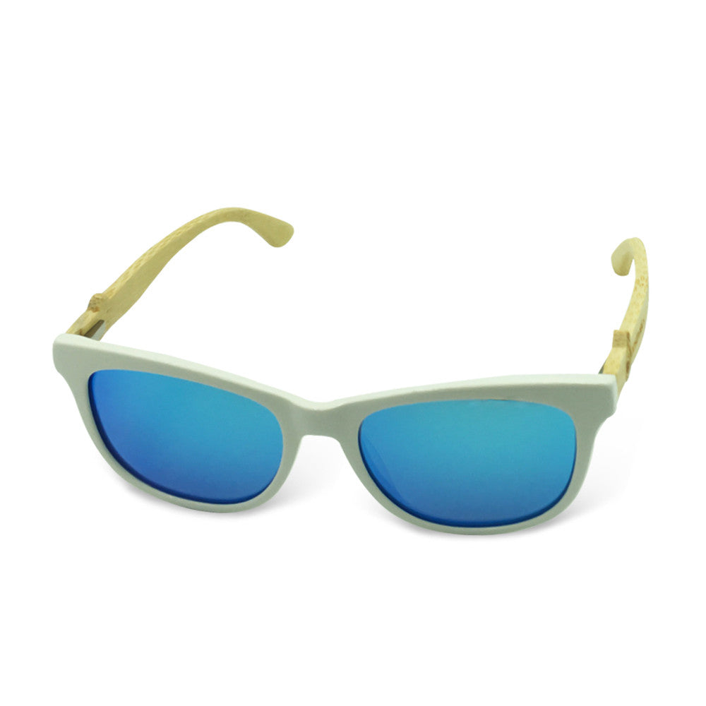 Boostnatics Bamboo Boosted Turbo Shades - White / Polarized Ice Blue