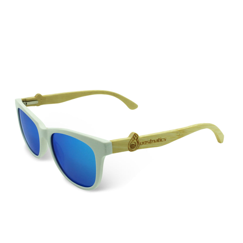 Boostnatics Bamboo Boosted Turbo Shades - White / Polarized Ice Blue